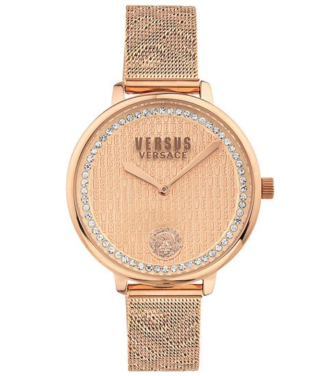 versus versace les docs gold-tone stainless steel ladies quartz watch|Versace la villette crystal.